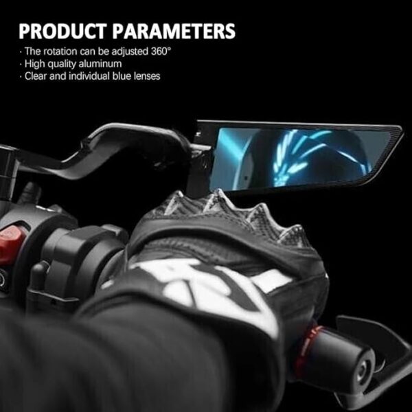 A4S aluminium with free bolts Adjustable Stealth Aerodynamic Rearview Mirrors for Fully Faired Motorcycle York Nut Fitting Mirror Universal Fit for all model bikes and scooty and sports bikes - Image 3