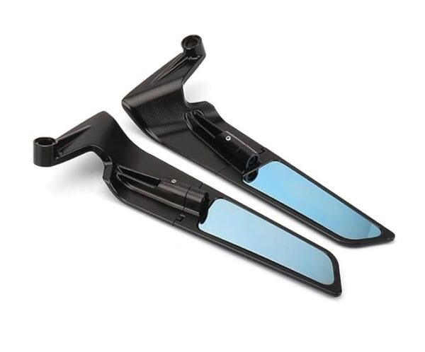 A4S aluminium with free bolts Adjustable Stealth Aerodynamic Rearview Mirrors for Fully Faired Motorcycle York Nut Fitting Mirror Universal Fit for all model bikes and scooty and sports bikes