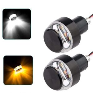 A4S AUTOMOTIVE & ACCESSORIES THEASKART LED Handlebar End Lights with Red and Black Wire, 2 Pieces, Motorcycle Signal Indicators