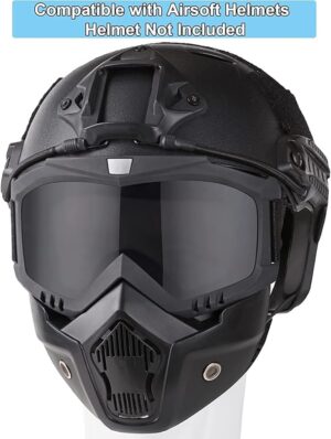 A4S Goggle Reuseable Mask Anti Scratch Uv Protective Face & Eyewear Windproof Dirt Shield With Soft Foam Padded Detachable Mouth Filter