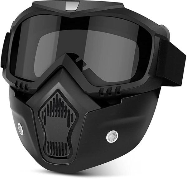 A4S Goggle Reuseable Mask Anti Scratch Uv Protective Face & Eyewear Windproof Dirt Shield With Soft Foam Padded Detachable Mouth Filter