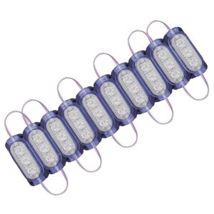 3 LED Module Light Interior Exterior 12V 5730 Injection Decorative Lamp with Adhesive Backside for Car, Home & Decoration (10 Strips, Blue)
