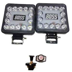A4S AUTOMOTIVE & ACCESSORIES 14 LED BOSS Style 12v High Brightness Led Fog Light For All 2,3,4 Wheeler With Free Pull Push Button …