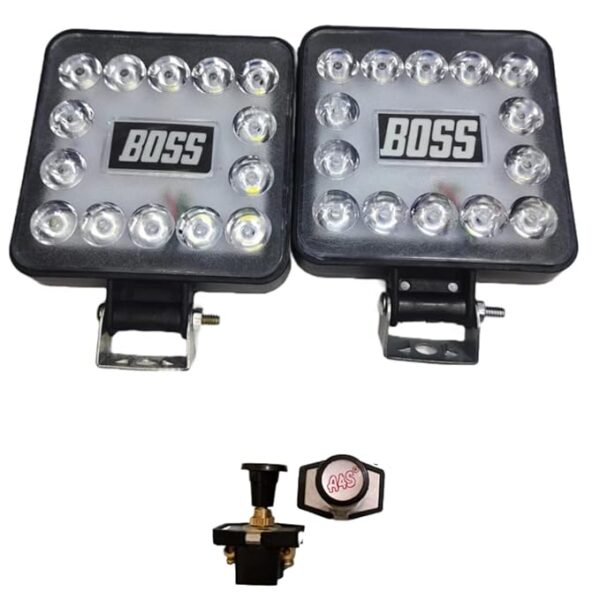 A4S AUTOMOTIVE & ACCESSORIES 14 LED BOSS Style 12v High Brightness Led Fog Light For All 2,3,4 Wheeler With Free Pull Push Button …