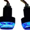 A4S AUTOMOTIVE & ACCESSORIES 15 Led White Bike Led Light & Bike Handle Bar LED Turn Signal Indicators Dual Color (Blue & White) Bulb For All Motorbikes with On/Off Switch Button