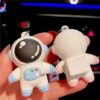 A4S AUTOMOTIVE & ACCESSORIES Cute Space Theme Keychain Set, Pink Rocket and Astronaut Design