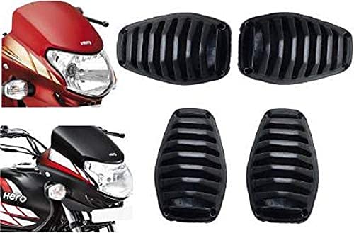 A4S HF Deluxe Turn Signal Indicator Light Blinkers Grill Cover Plastic (Bike Headlight Grill Covers) Set Of 4 pcs
