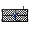 Motorcycle Radiator Grille Guard Protector, Black with Blue Logo, Diagonal Stripe Pattern