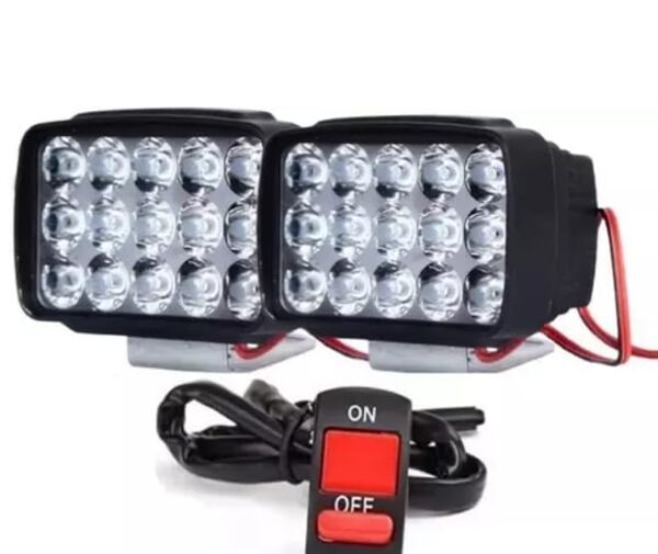 A4S AUTOMOTIVE & ACCESSORIES 15 Led White Bike Led Light & Bike Handle Bar LED Turn Signal Indicators Dual Color (Blue & White) Bulb For All Motorbikes with On/Off Switch Button