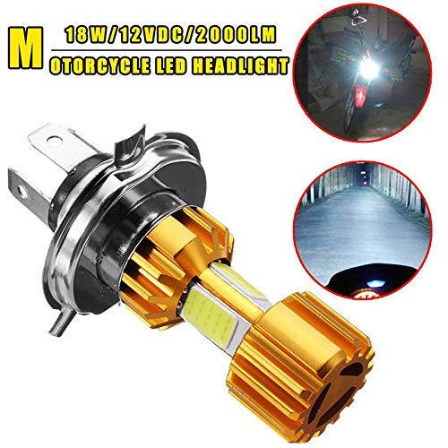 H4 Missile Projector LED Headlight Bulb High Low Beam Cree Driving Drl Light (9w | Golden/Silver) for Bajaj Pulsar 200 Ns