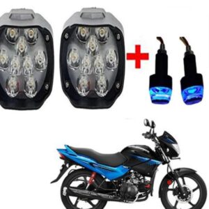 A4S AUTOMOTIVE & ACCESSORIES 9 Led Shilan Led Fog Lamp With Handle Light For All Bike Scooty Free 1pcs Switch Inside