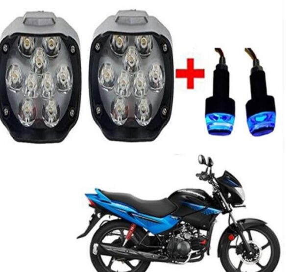 A4S AUTOMOTIVE & ACCESSORIES 9 Led Shilan Led Fog Lamp With Handle Light For All Bike Scooty Free 1pcs Switch Inside