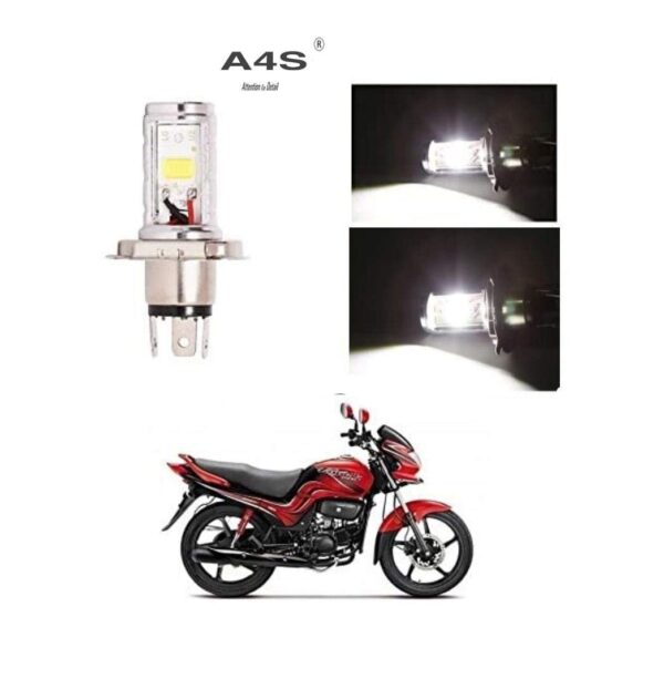 A4S CYT Double Sided Headlight LED H4 color White - Hero Maestro Edge Hero Passion XPro for Bike