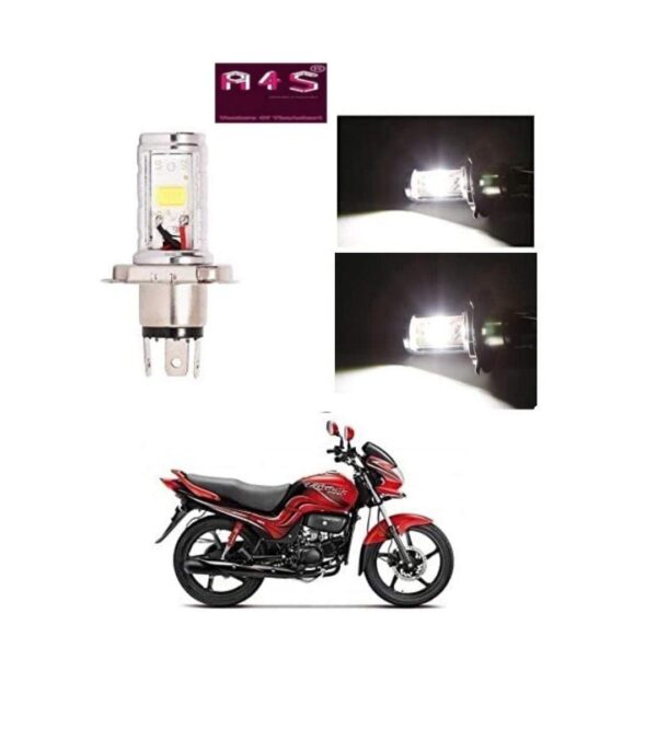 CYT Double Sided Headlight LED H4 colour White - Hero Maestro Edge Hero Passion Xpro for Bike