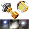 H4 Missile Projector LED Headlight Bulb High Low Beam Cree Driving Drl Light (9w | Golden/Silver) for Bajaj Pulsar 200 Ns