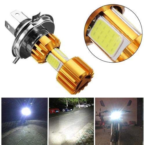 H4 Missile Projector LED Headlight Bulb High Low Beam Cree Driving Drl Light (9w | Golden/Silver) for Bajaj Pulsar 200 Ns