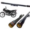 A4S AUTOMOTIVE & ACCESSORIES LED Bike Safety Single Rod Leg Guard Crash Guard, Black Heavy Duty