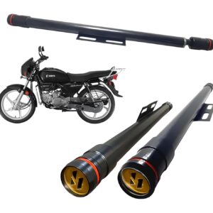 A4S AUTOMOTIVE & ACCESSORIES LED Bike Safety Single Rod Leg Guard Crash Guard, Black Heavy Duty