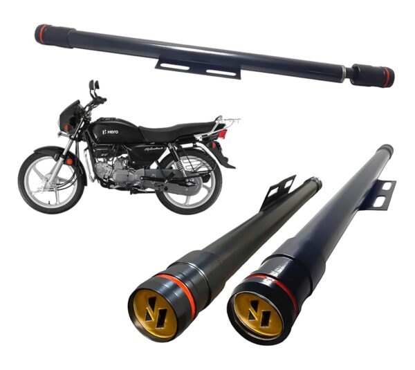 A4S AUTOMOTIVE & ACCESSORIES LED Bike Safety Single Rod Leg Guard Crash Guard, Black Heavy Duty
