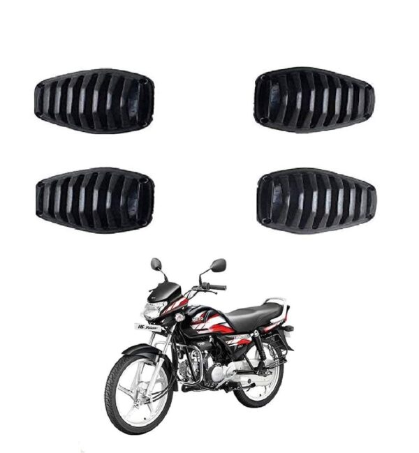 Hero HF Deluxe Turn Signal Indicator Light Blinkers Grill Cover Plastic (Bike Headlight Grill Covers) Set Of 4 pcs
