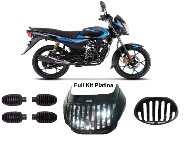 Black Plastic Indicator Grill Cover Bike Headlight Grill (Black) for Platina (8 Pcs, 4 set)