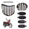 Black Plastic Indicator Grill Cover Bike Headlight Grill (Black) for Platina (8 Pcs, 4 set)