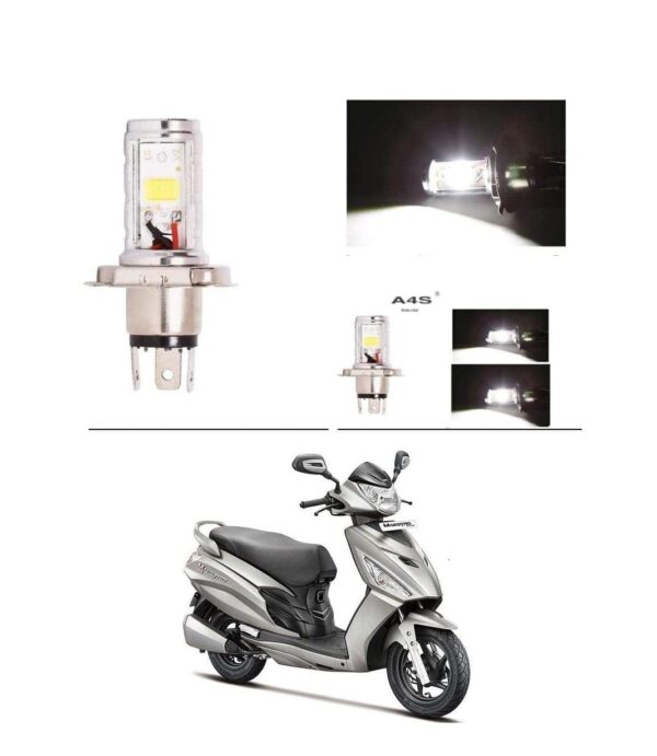 CYT Double Sided Headlight LED H4 colour White - Hero Maestro Edge Hero Passion Xpro for Bike