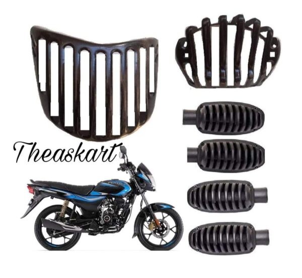 Black Plastic Indicator Grill Cover Bike Headlight Grill (Black) for Platina (8 Pcs, 4 set)