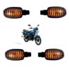 Black Plastic Indicator Grill Cover Bike Headlight Grill (Black) for Platina (8 Pcs, 4 set)